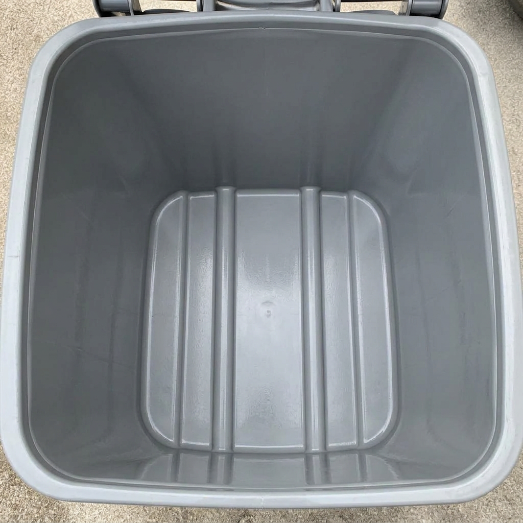 The same trash can spotless after a Sploosh clean